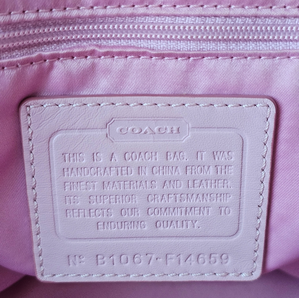 Vintage Coach Signature Leah Shoulder/Tote Bag (Pink) - Picture 16 of 16